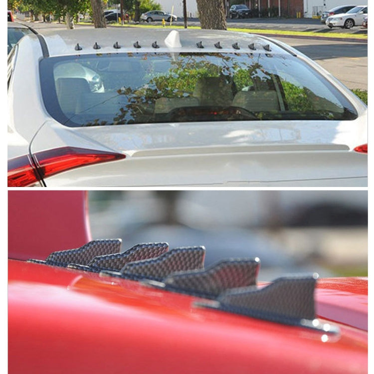 10 PCS Universal Car Carbon Fiber Shark Fin Diffuser Vortex Generator Roof Spoiler, Carbon Fiber