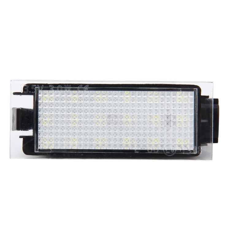 2 PCS License Plate Light with 18 SMD-3528 Lamps for Renault,2W 120LM,6000K, DC12V(White Light)
