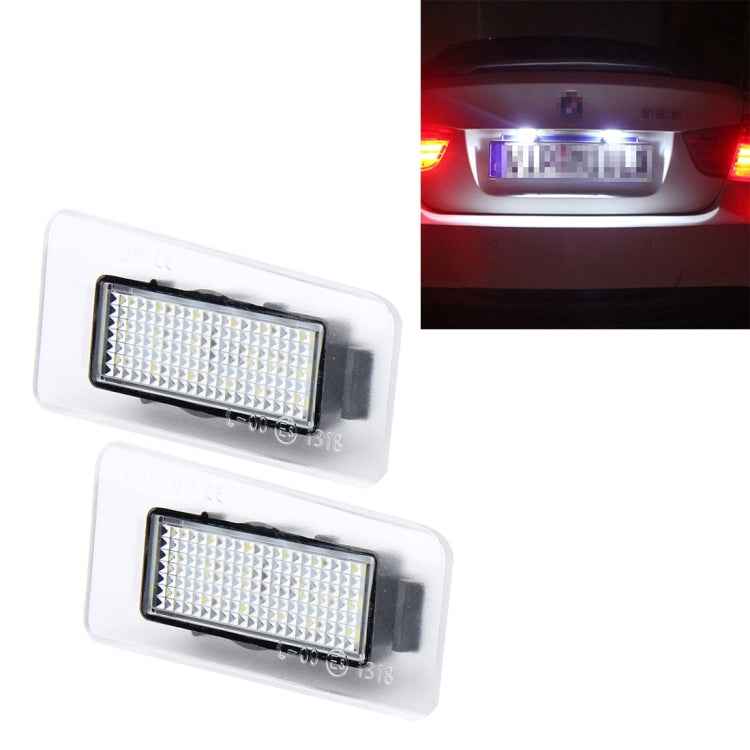 2 PCS LED License Plate Light with 18 SMD-3528 Lamps for Hyundai,2W 120LM,6000K, DC12V(White Light)