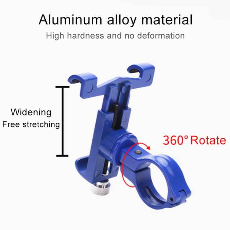 360 Degree Rotatable Aluminum Alloy Phone Bracket for Bicycle, Suitable for 50-100mm Device
