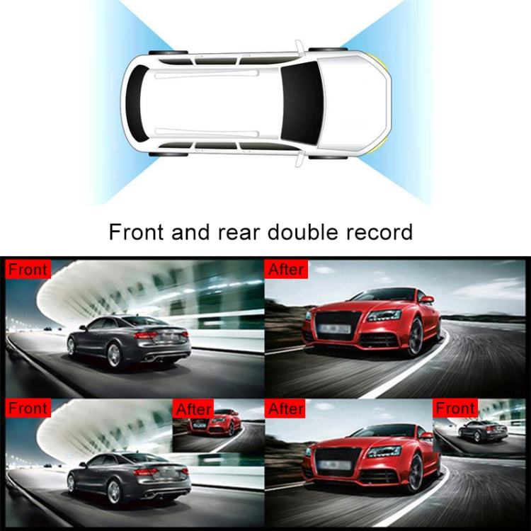 X96 4 inch 2.5D Full HD 1080P Multi-functional Smart Car Dual Lens Video Record Camera Support TF Card / Motion Detection, X96