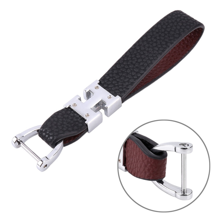 Car Metal Leather Key Ring Keychain, Random Color Delivery, Metal Leather