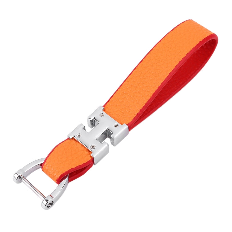 Car Metal Leather Key Ring Keychain, Random Color Delivery, Metal Leather