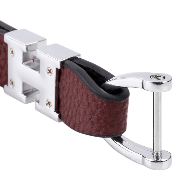 Car Metal Leather Key Ring Keychain, Random Color Delivery, Metal Leather