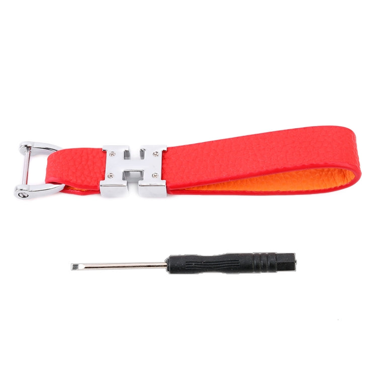 Car Metal Leather Key Ring Keychain, Random Color Delivery, Metal Leather