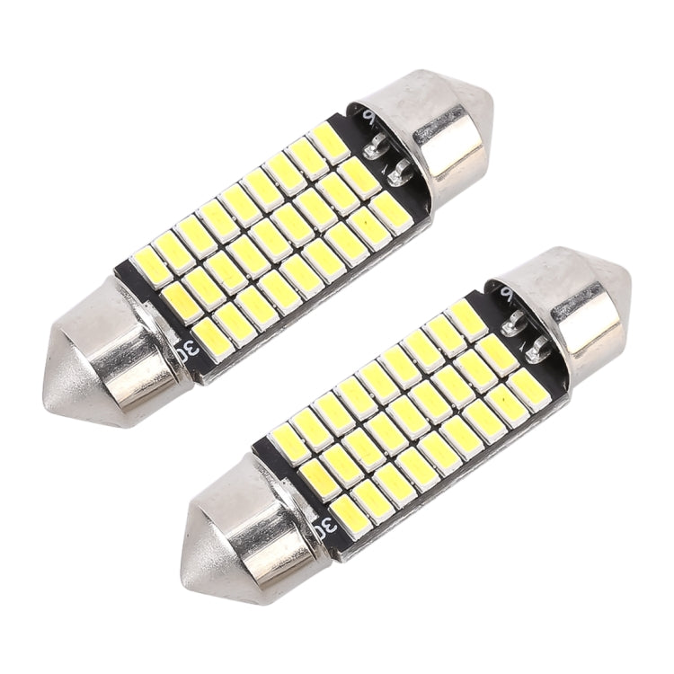 2 PCS 36mm DC12V / 1.5W / 6000K / 100LM 27LEDs SMD-3014 Car License Plate Light / Dome Light, 1.5W 36mm