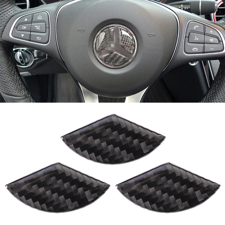 Car Carbon Fiber Steering Wheel Decorative Sticker for Mercedes-Benz GLA 2015-2018, Steering Wheel