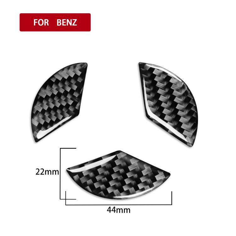 Car Carbon Fiber Steering Wheel Decorative Sticker for Mercedes-Benz GLA 2015-2018, Steering Wheel
