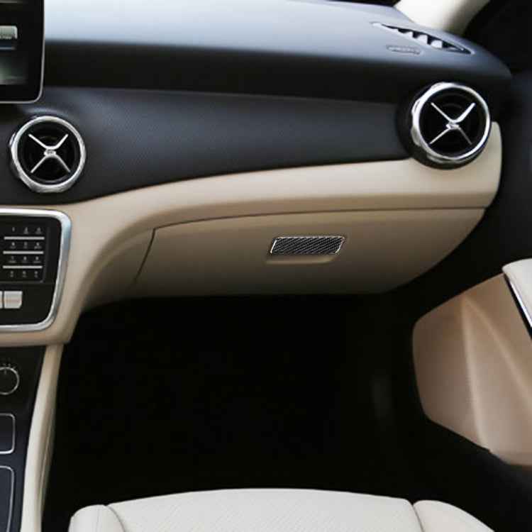 Car Carbon Fiber Central Control Storage Box Panel Decorative Sticker for Mercedes-Benz GLA 2015-2018