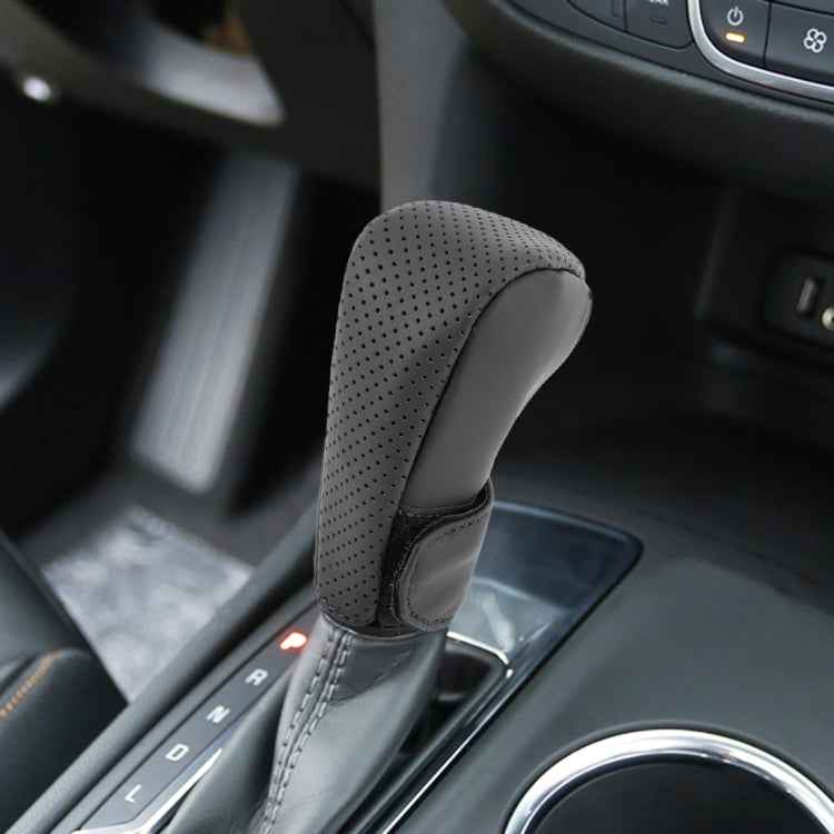 Universal Nonslip Breathable Genuine Leather Car Gear Shift Knob Cover