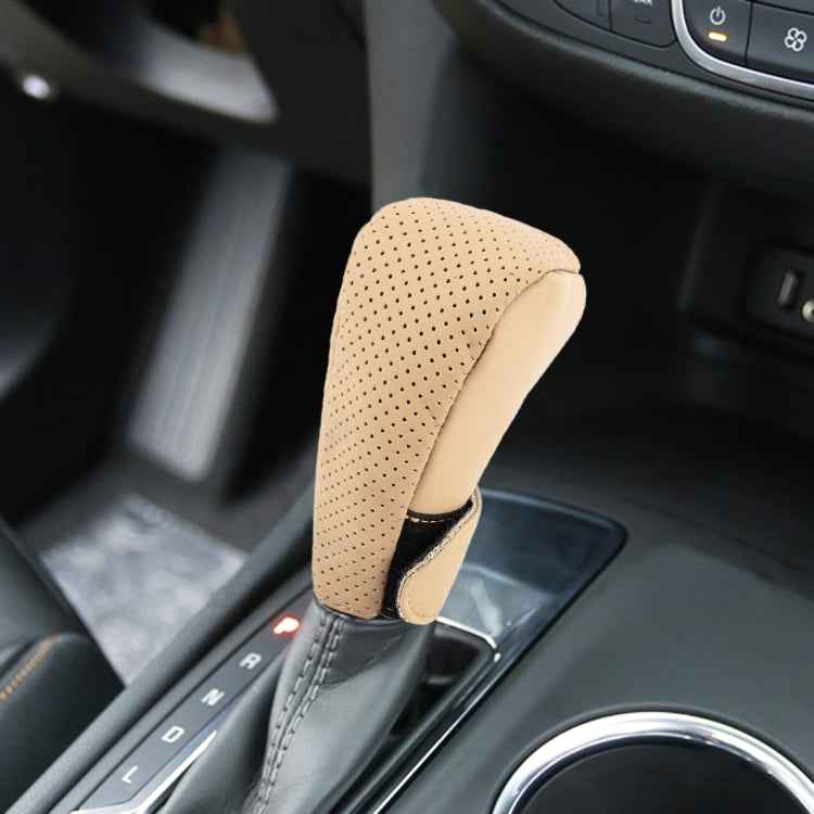 Universal Nonslip Breathable Genuine Leather Car Gear Shift Knob Cover