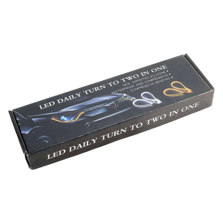 2 PCS 30cm DC12V 3.2W Ultra-thin Car Auto Double Colors Turn Lights / Running Lights (Turn Lights: Yellow Light; Running Lights: White Light), 30cm DC12V 3.2W