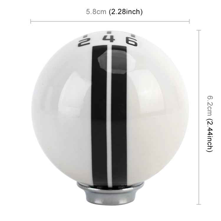 Universal Vehicle Ball Shape Modified Resin Shifter Manual 6-Speed Left-R Gear Shift Knob