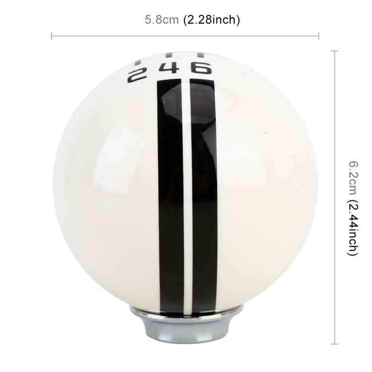 Universal Vehicle Ball Shape Modified Resin Shifter Manual 6-Speed Right-R Gear Shift Knob