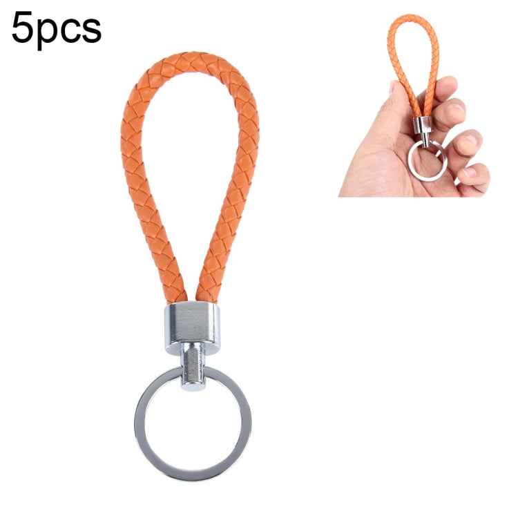5pcs Car Key Ring Holder With Leather Strip, Car Key Ring Holder(White), Car Key Ring Holder(Yellow), Car Key Ring Holder(Orange), Car Key Ring Holder(Pink)