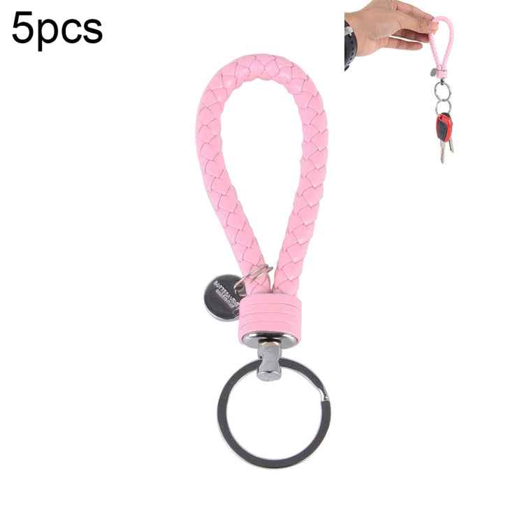 5pcs Car Key Ring Holder With Leather Strip, Car Key Ring Holder(White), Car Key Ring Holder(Yellow), Car Key Ring Holder(Orange), Car Key Ring Holder(Pink)