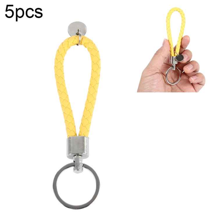 5pcs Car Key Ring Holder With Leather Strip, Car Key Ring Holder(White), Car Key Ring Holder(Yellow), Car Key Ring Holder(Orange), Car Key Ring Holder(Pink)