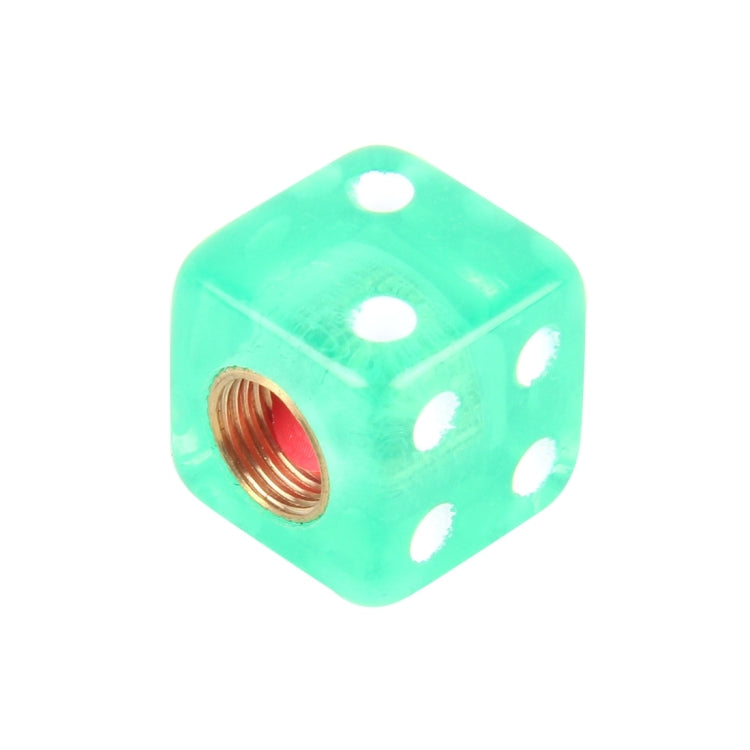 4 PCS Plastic Plated Dice Shape Universal Tire Valve Stem Cap, Dice Shape 6, Dice Shape 6