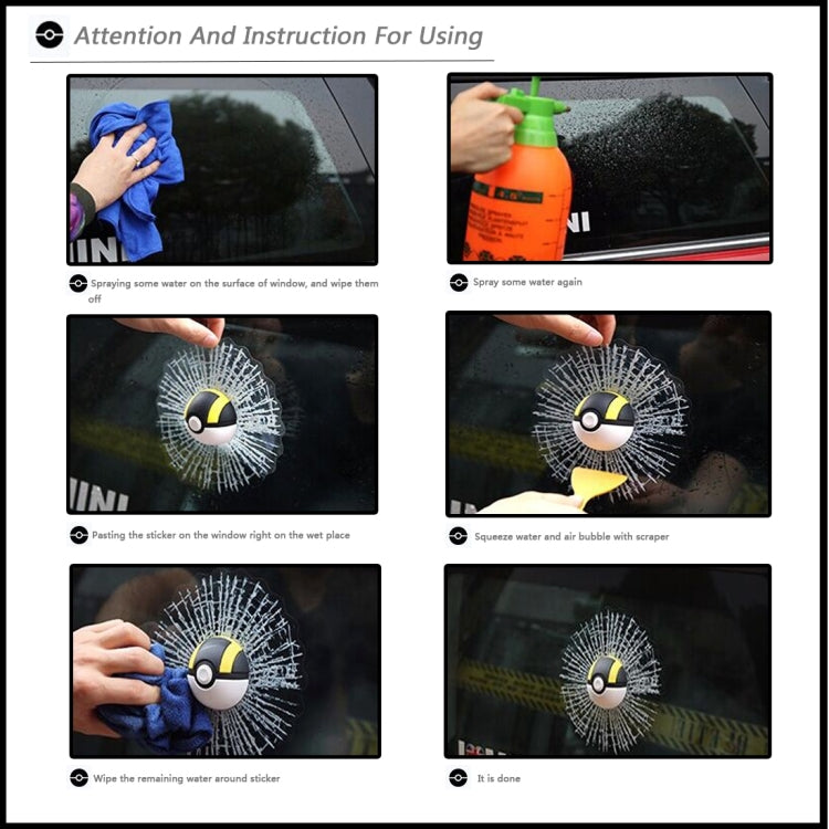 Creative 3D Deco Pokemon Go Car Window Crack Decal Sticker, Pokemon Go3