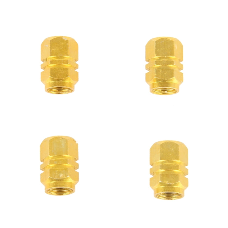 4PCS SA Metal Plated Hexagon Shape Universal Tire Valve Stem Cap, Hexagon Shape