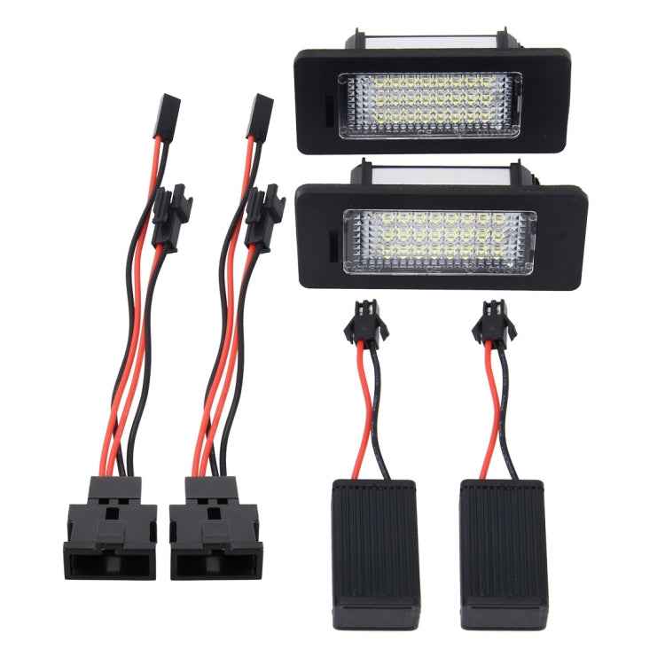 2 PCS 2W 120 LM Car License Plate Light with 24 SMD-3528 Lamps for Audi,Volkswagen, DC 12V