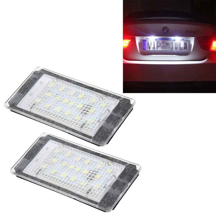 2 PCS License Plate Light with 18 SMD-3528 Lamps for BMW E46 2D M3 1998-2003,2W 120LM,6000K, DC12V (White Light)