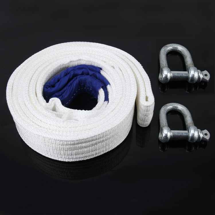 ZONGYUAN ZY-0220 Car 4m×6cm 8 Ton Towing 2 Ton Lifting Rope Straps with Two Hooks High Strength Cable Cord Heavy Duty Recovery Securing Accessories for Cars Trucks