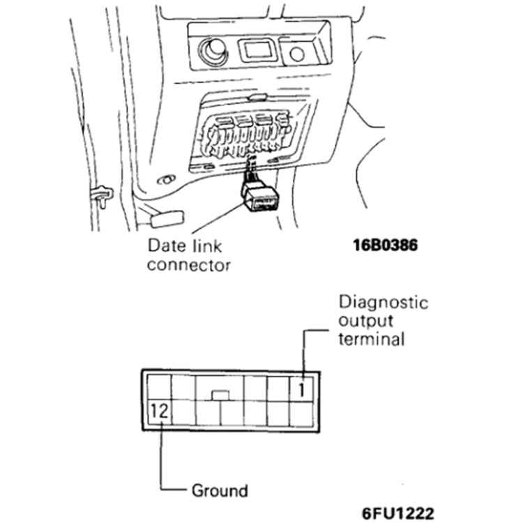 12 Pin to 16 Pin OBDII Diagnostic Cable for Mitsubishi, For Mitsubishi