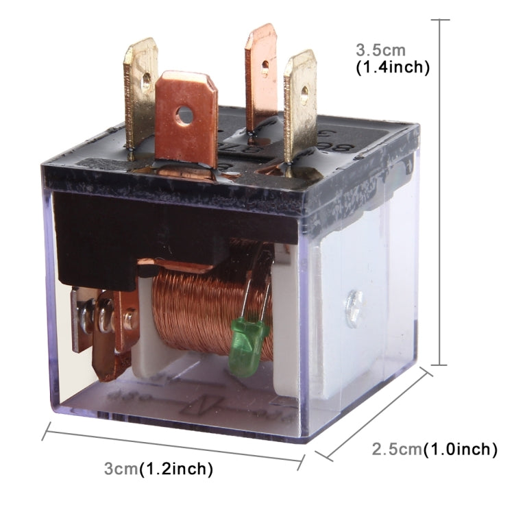 10 PCS JD-1912 80 AMP 12V Waterproof Car Auto Four Plugs Relay with Warning Light, JD-1912