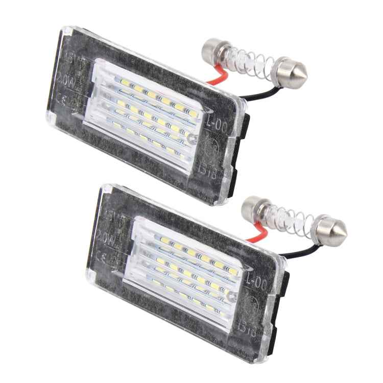 2 PCS License Plate Light with 18 SMD-3528 Lamps for BMW MINI R56,2W 120LM,6000K, DC12V (White Light)
