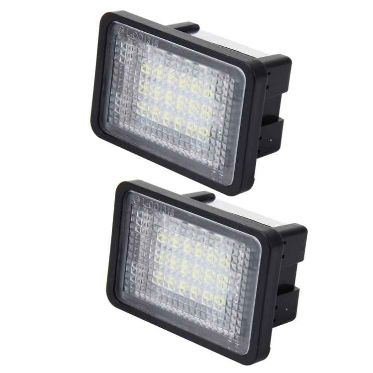 2 PCS License Plate Light with 18 SMD-3528 Lamps for Mercedes-Benz GLK X204 ,2W 120LM, DC12V (White Light)