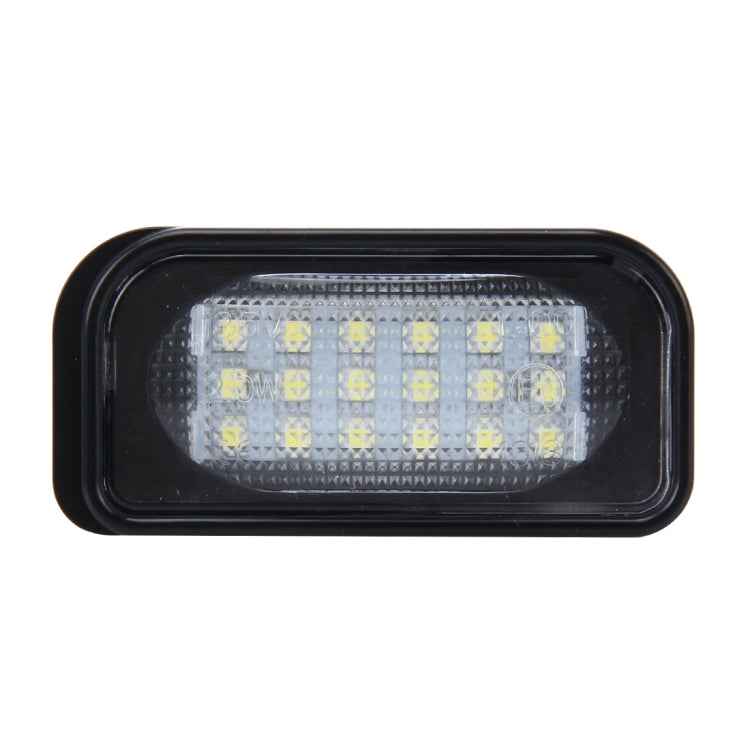 2 PCS License Plate Light with 18 SMD-3528 Lamps for Mercedes-Benz W203 4D ,2W 120LM 6000K, DC12V,with Canbus (White Light)