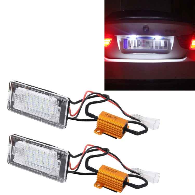 2 PCS License Plate Light with 18 SMD-3528 Lamps for Volkswagen,2W 120LM,6000K, DC12V(White Light), For Volkswagen2