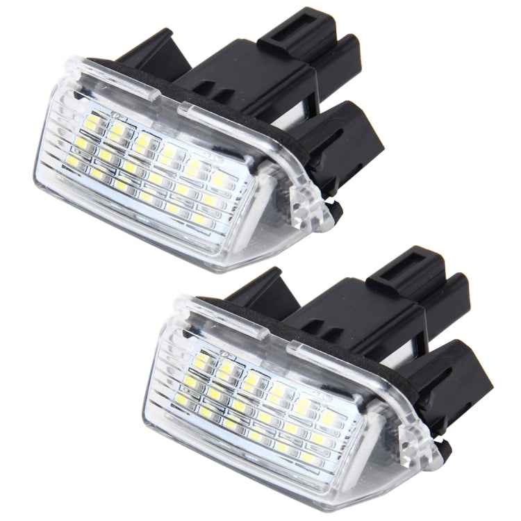2 PCS License Plate Light with 18 SMD-3528 Lamps for Toyota,2W 120LM,6000K, DC12V(White Light), For Toyota1