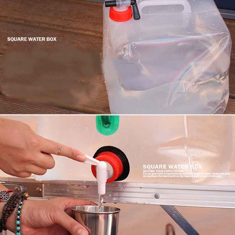 10L Outdoor Transparent PVC Foldable Water Bag Container with ON/OFF Switch