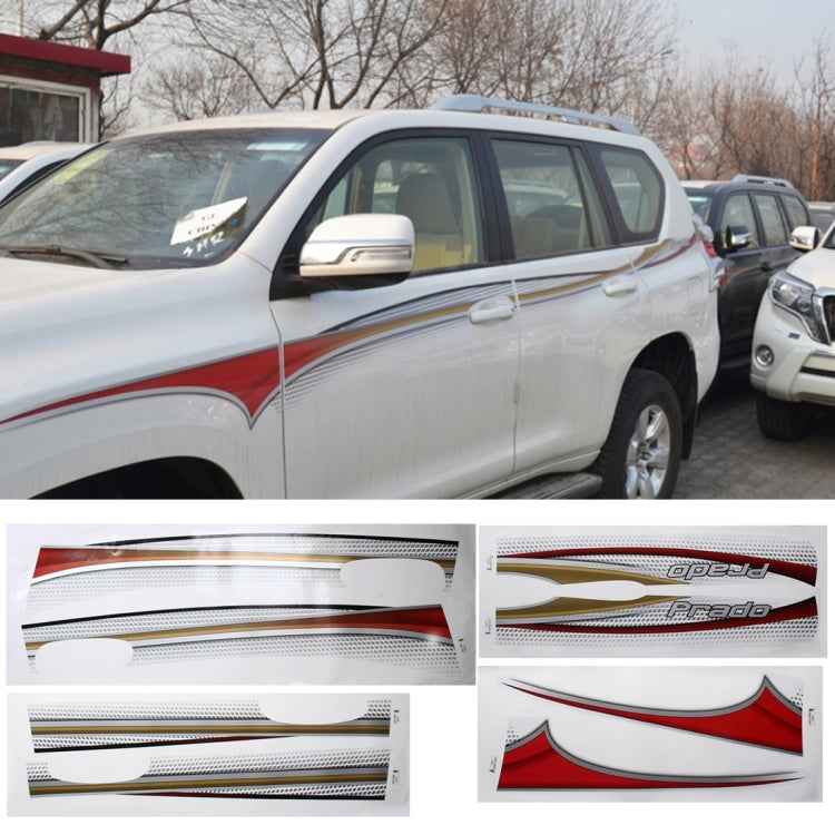 4 PCS SUV Body Decorative Strip Brand Car Streamline Shining Sticker for Toyota Prado 2015 Version