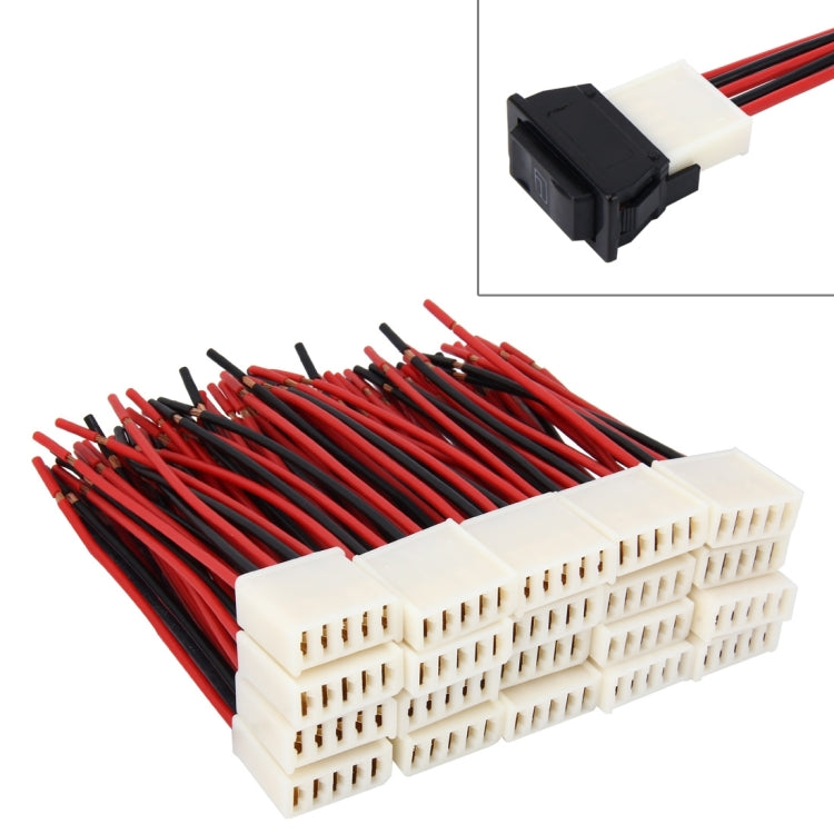 20 PCS Car Auto Universal DIY 5 Pin Button Socket, 5 Pin Button Socket