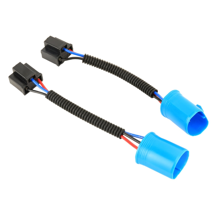 1 Pair 9007 Male to H4 Female Bulb Holder Base Male Socket with Wire, 9007 Male to H4 Female