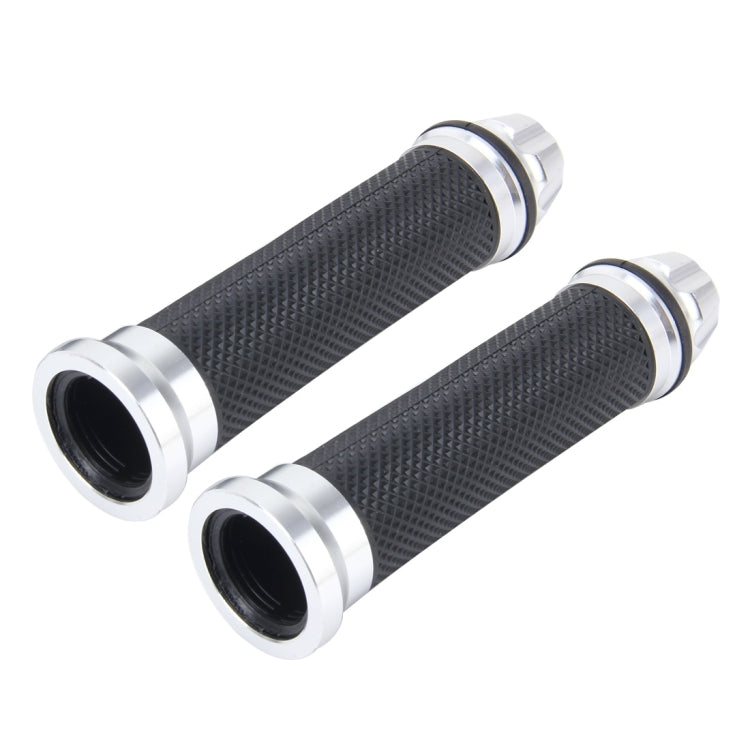 2 PCS Motorcycle Net Texture Metal Left Handle Bar Grips with Rubber Cover for Yamaha, Left Yamaha