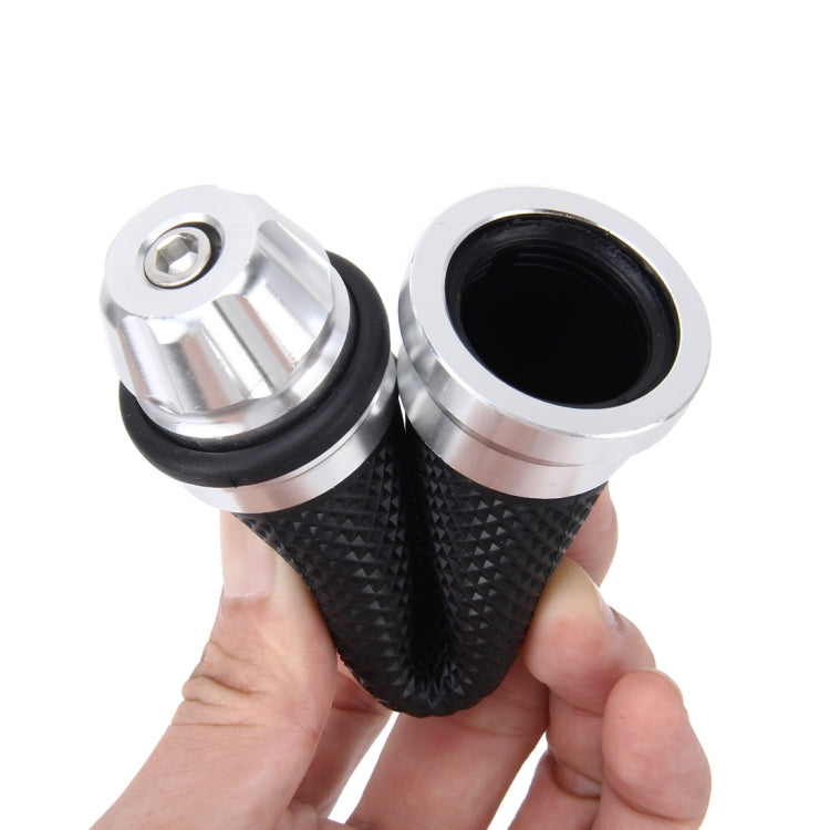 2 PCS Motorcycle Net Texture Metal Left Handle Bar Grips with Rubber Cover for Yamaha, Left Yamaha