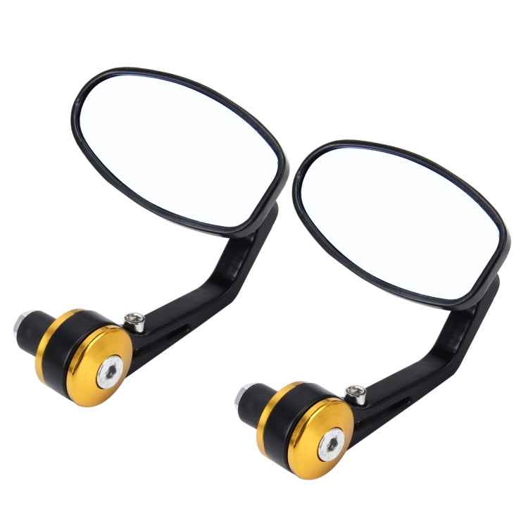 2 PCS Motorcycle Universal ABS Shell Holder Oval Shape Rear VIew Mirror