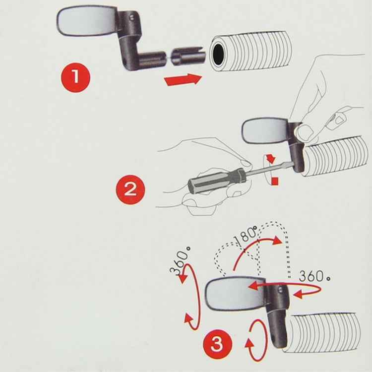 2 PCS Mini Universal Adjustable Rear View Mirror Rear Reflector for Bicycle / Mountain Bike