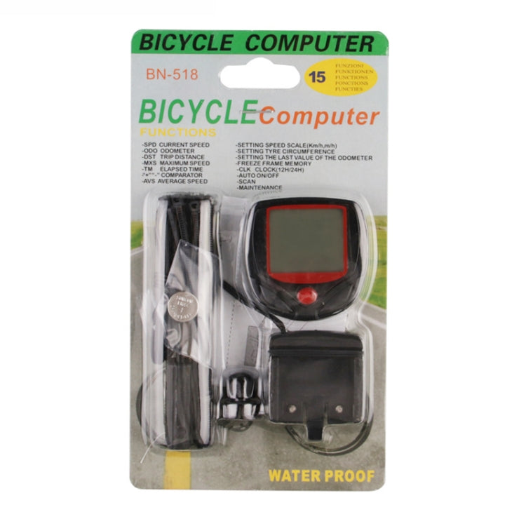 English Waterproof 14 Function Cycle Computer LCD Odometer Speedometer, SD-548B