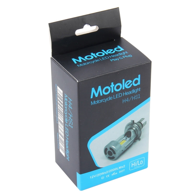 H4 HS1 Motorcycle Headlamps COB Spotlights Electric Car Fog Lights 6000K 20W 2600LM 5000Hours(White Light), 20W 2600LM