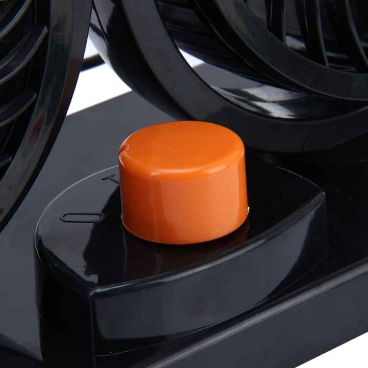 HUXIN HX-T304 10W 360 Degree Adjustable Rotation Two Head Low Noise Mini Electric Car Fan, DC 24V