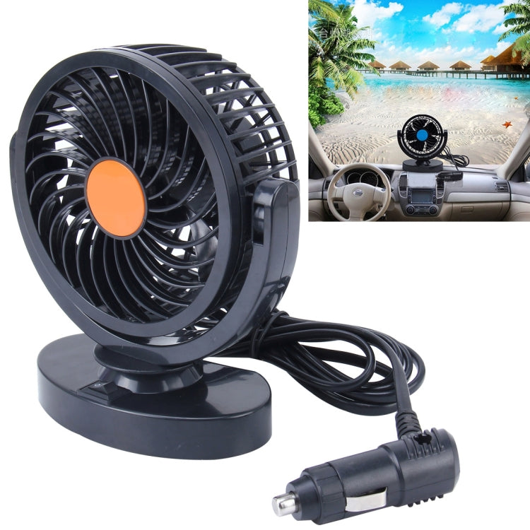 HUXIN HX-T306 6W 360 Degree Adjustable Rotation Low Noise Mini Electric Car Fan, DC 24V, HX-T306