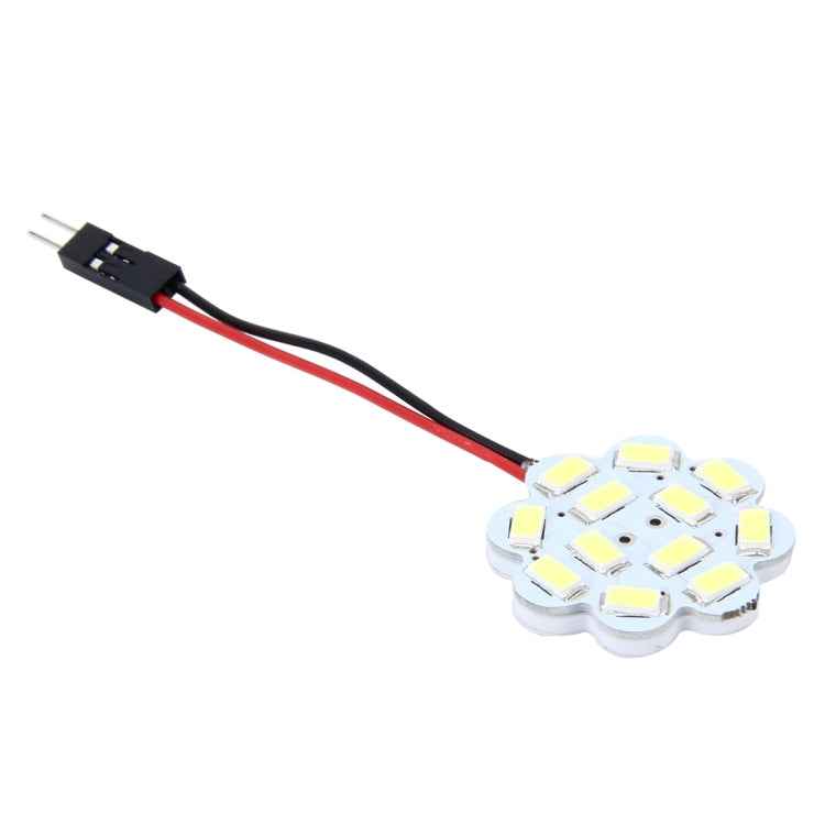 2 PCS 3W 200 LM 6000K Flower Shape Car Auto Interior Doom Reading Light with 12 SMD-5630 LED Lamps Bicuspid and T10 Adapter Cable, DC 12V