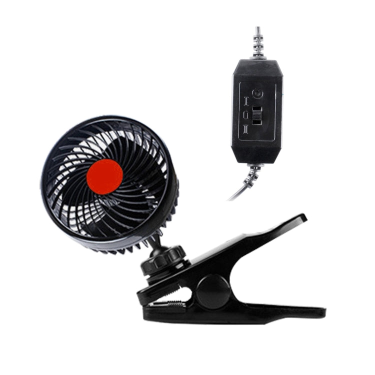 HUXIN HX-T602E 6.5W 4.5inch 360 Degree Adjustable Rotation Clip One Head Low Noise Mini Electric Car Fan with Roller Switch, DC24V, HX-T602E