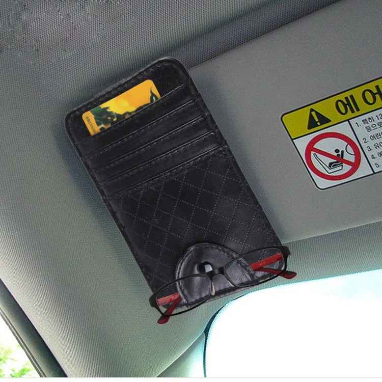 FUDAOCHE Multi-functional Auto Car Sun Visor Sunglasses Holder Card CD Storage Holder Pouch Bag