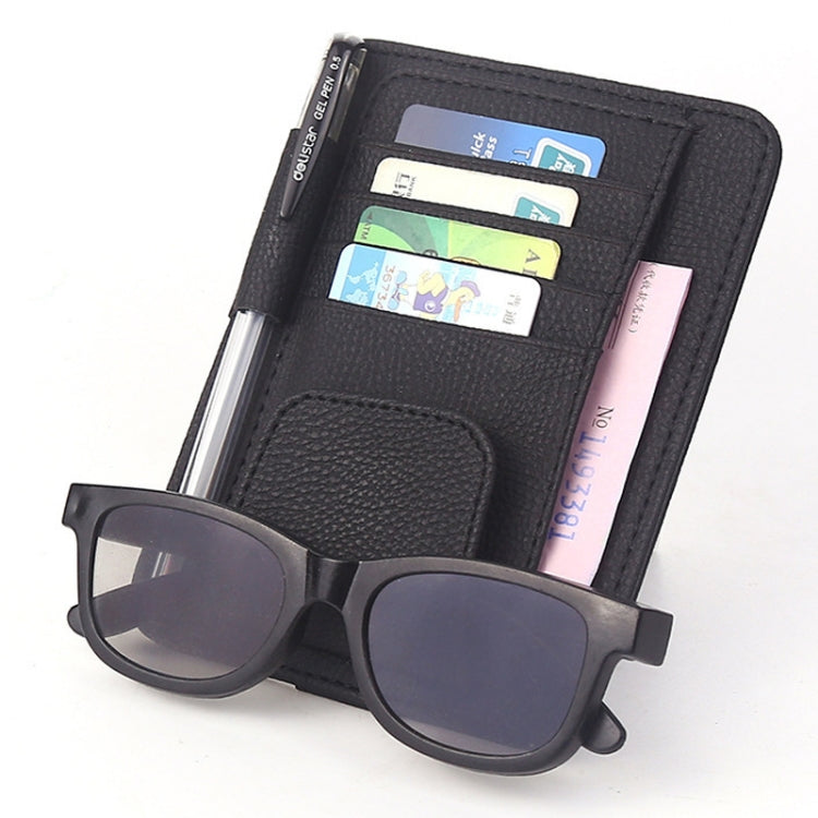 Multi-functional Auto Car Sun Visor Sunglass Holder Card Bill Ticket Storage Holder Pouch Bag